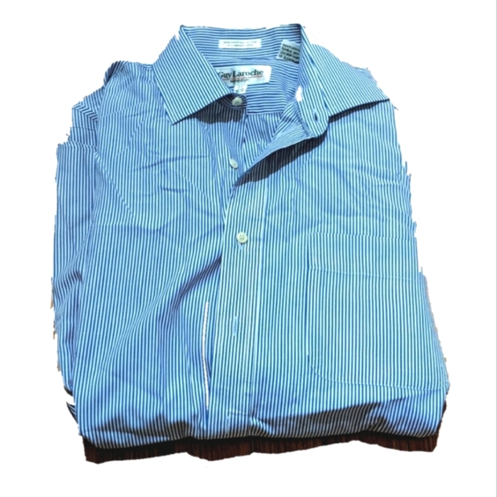 Mid 90's Guy LaRoche men French designer Egyptian cotton shirt - Size 15.5